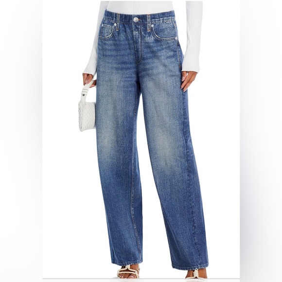 rag & bone Denim - rag & bone Miramar Wide Leg Cotton Terry Sweatpant Jean in Lenox size S